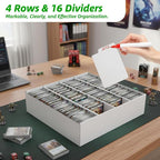 Calenzana 3200-Count Trading Cardboard Card Storage Boxes 1 Pack, 4 Row White - Image 3