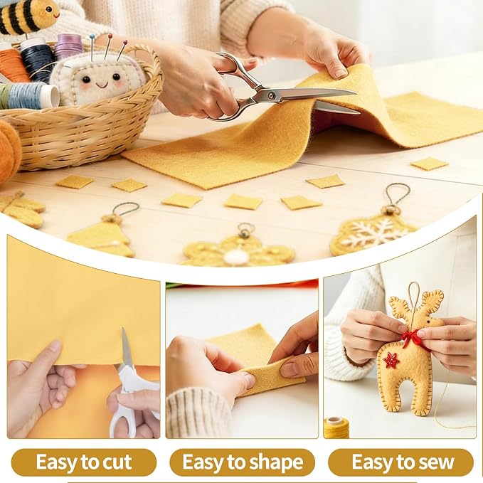 Butter Yellow Felt Fabric Sheet 36" X 36", 1.4mm Thick Large Soft Durable - Image 4