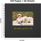 Yopih 10x10 Inch DIY Scrapbook Photo Album, Hardcover Kraft Paper Acid-Free - Image 2