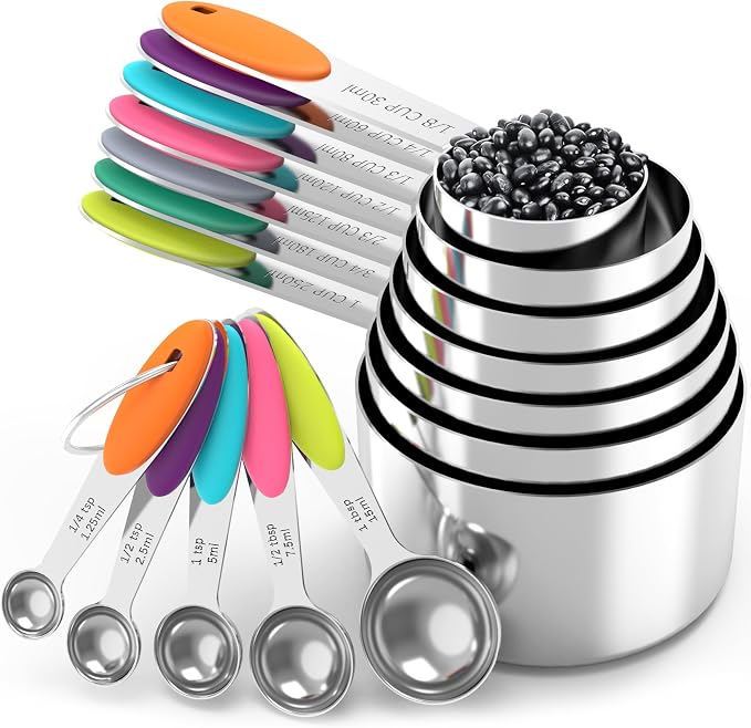 TILUCK Nesting Measuring Cups and Spoons Set, Stainless Steel by TILUCKBringsGoodLuck