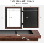 Kids Art Frames, 9x12 Front Opening Kids Artwork Frames Changeable, Holds 50 Pcs - Image 3