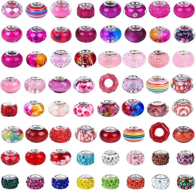 Aipridy Assortment European Large Hole Beads Spacer Beads Rhinestone Craft Beads - Image 3