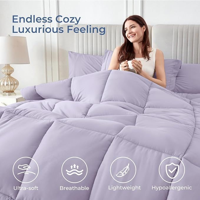Sasttie Queen Comforter Set, 7 Pieces Bed in a Bag Queen, Complete Bedding Set - Image 2