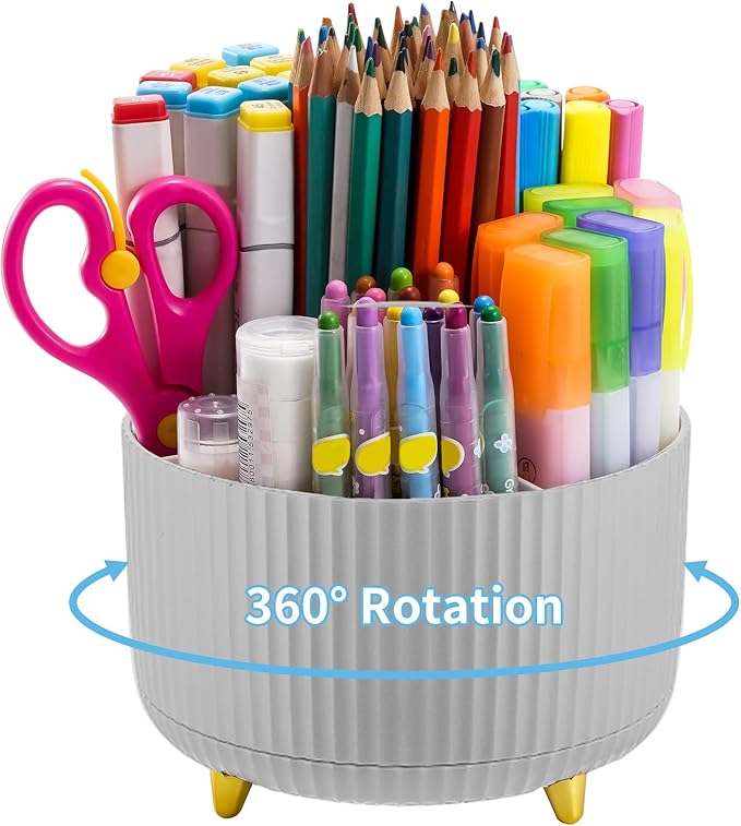 Marbrasse Desk Organizer, 360-Degree Rotating Pen Holder, Desk Organizers and by Marbrasse
