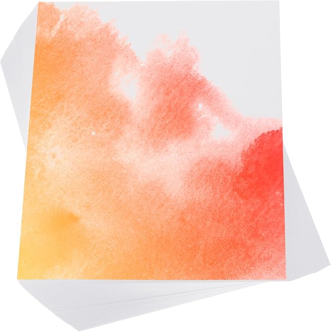 PATIKIL 100 Pcs Pure Cotton Watercolor Paper 140lb/300 GSM Water Coloring Paint by PATIKIL