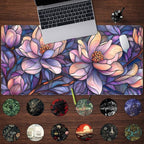 Floral Desk Mat Gaming Large Mouse Pad Desk Keyboard Pad, Long Computer Mat - Image 2