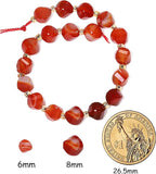 34pcs Natural Red Striped Agate Stone Beads - Image 2