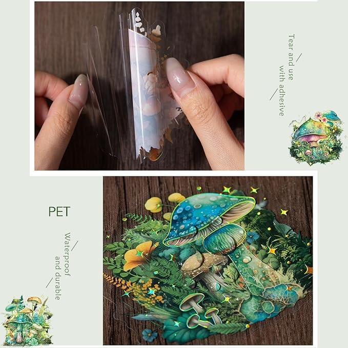 60PCS Holographic Mushroom Stickers - Image 5