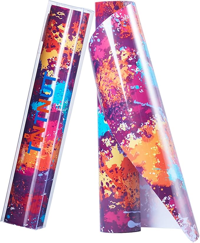 Tintnut Dark Red Splash Heat Transfer Vinyl Roll, stretch washable, works by Tintnut