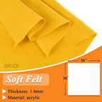 IONTACH 36" X 36" Gold Yellow Soft Felt Fabric 1.6mm Thick | Felt Sheets - Image 3