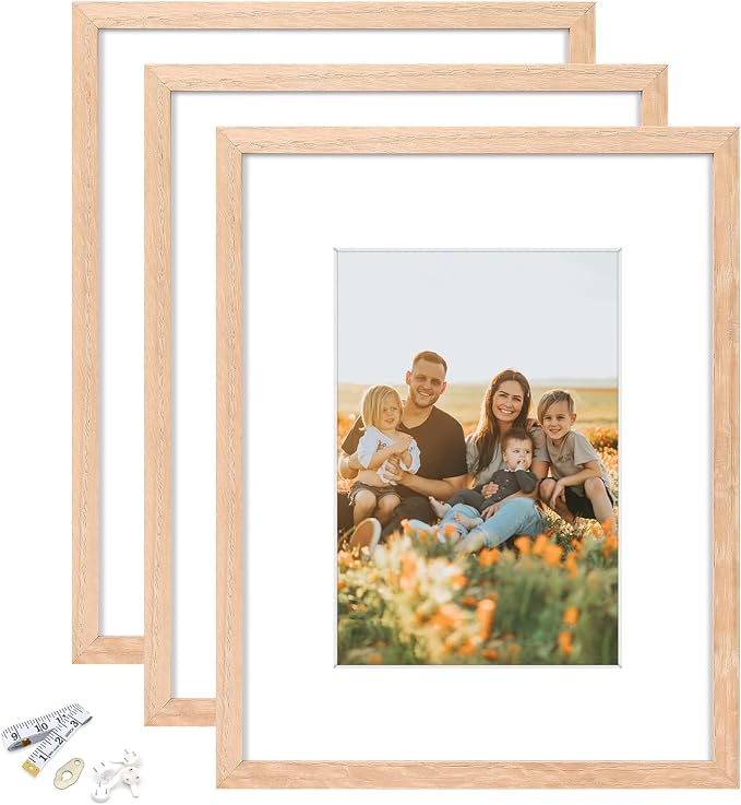 8x10 Picture Frame, OAK Wood Photo Frame 5x7 by ATOBART