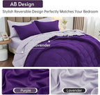 MUXHOMO 7 Pieces California King Comforter Set, Reversible Bed in a Bag Cal - Image 3