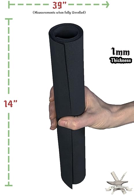 Shape Retention EVA Cosplay Foam 1mm 14x39 inch Black or White High Density EVA - Image 4