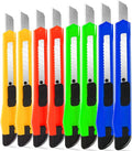 8 Pack Box Cutter Utility Knife, 9mm Snap-off Box Cutter Retractable by TIFICAL