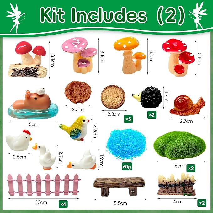 114 Pcs Miniature Fairy Garden Accessories Kit Resin Elves Animal Figurines - Image 3