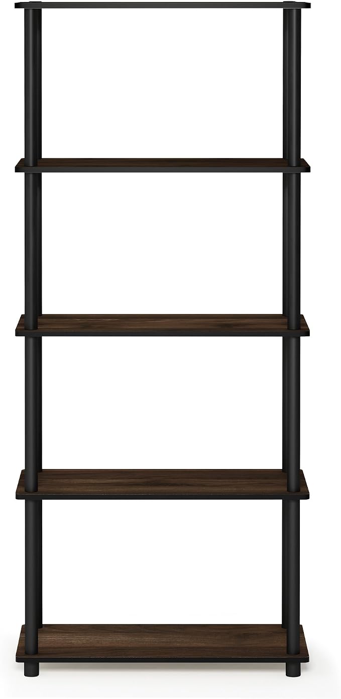 Furinno TURN-N-TUBE Storage Shelves, 5-Tier Book Shelf, Corner Shelf, Toolless - Image 7