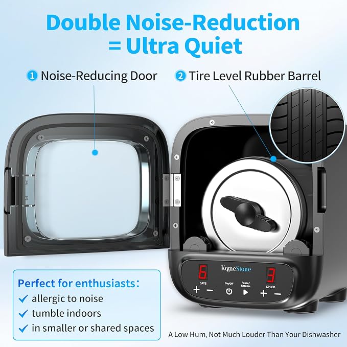 Ultra Quiet Rock Tumbler Kit for Adults – 3LB Professional Rock Polisher - Image 3
