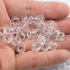 Gxueshan 1000 Pcs Acrylic Translucent White Clear Pony Beads 6x9mm Bulk - Image 3