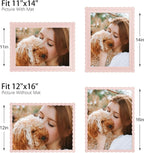 12x16 Picture Frame with Mat for 11x14, Wavy Edge Wooden Real Glass Photo Frame - Image 3