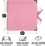 Bstorify Square Scrapbook Photo Albums 8 x 8 Inch Pink Thick Paper, Metal - Image 2