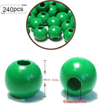 240PCS Green Wooden Beads 16mm - Image 2