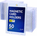 Basthalan 50ct Magnetic Card Holder, 35pt Slim One Touch Card Holder, Hard by Basthalan
