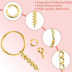 Key Ring with Chain, Shynek 360PCS Gold Keychain Rings with Jump Rings and - Image 6