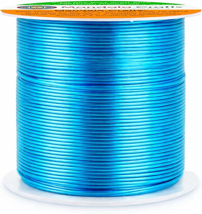 Mandala Crafts 22 Gauge Vivid Sky Blue Anodized Aluminum Craft Wire, 100 FT | - Image 2