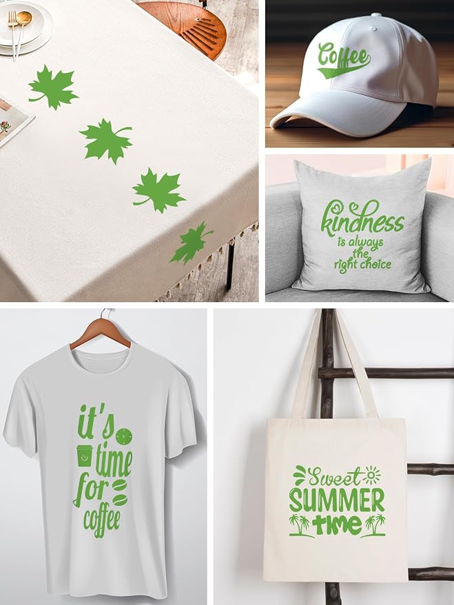 Apple Green Heat Transfer Vinyl Bundle : 16 Pack 12" x 10" Apple Green HTV Vinyl - Image 2