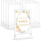 EHWINE Acrylic Sign Holder 8.5 x 11, 8 Pack Double-Sided Tabletop Stand | by EHWINE