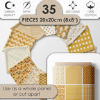 Cotton Satin Patchwork Fabric Panel – 35 Designs, 20×20 cm Squares, Single - Image 2