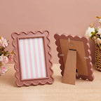 AceOrbit 4x6 Inches Khaki Flower Wavy Scalloped Picture Frame Cute Wavy Edge - Image 4