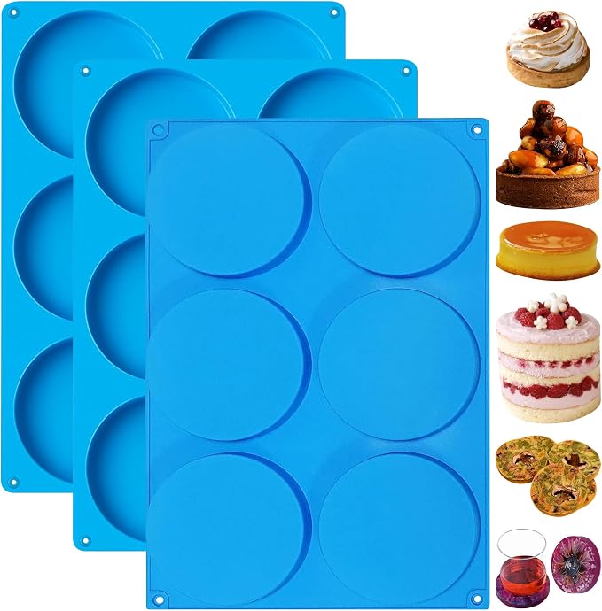 Sidosir Round Silicone Mold for Baking, 4inch Large Breakfast Sandwiches Mold by Sidosir