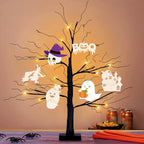 24 PCS Unfinished Wooden Halloween Crafts, Pumpkin Ghost Shaped Hanging - Image 6