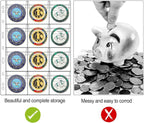 12-Pocket Coin Pages for Collectors, Standard 9-Hole Coin Collection Pages fit - Image 6