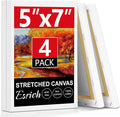 ESRICH Small Canvases for Painting 5x7, 4 Pack Stretched Canvases for Painting by ESRICH
