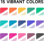Lineon Erasable Gel Pens, 15 Colors Retractable Fine Point Erasable Pens Clicker - Image 2