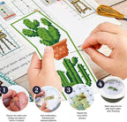 ACRNIGHEET 6PCS Cactus Cross Stitch Bookmark Kit - Image 4