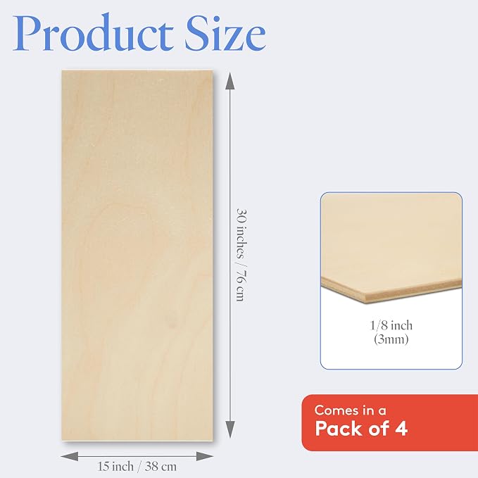 Baltic Birch Plywood 3 mm, 1/8 Inch Craft Wood, B/BB Grade, Stronger Than - Image 2