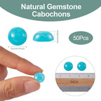 FASHEWELRY 50Pcs Natural White Jade Cabochons Flat Back Gemstone Cabochons 12mm - Image 2