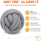 3.53oz Wool Roving: Needle Felting Wool White Roving Wool Felting Supplies Pure - Image 2