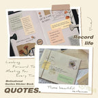 Prstincol 24 Sheets Vintage Motivational Quote Stickers Pad wtih Tweezer - Image 4