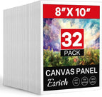 ESRICH 8x10 Canvas for Painting, 8x10 Inch Value Pack of 32, Canvas Boards for by ESRICH