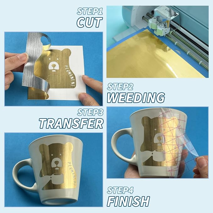 Brushed Gold Permanent Vinyl Roll 12" x 12FT - Image 4