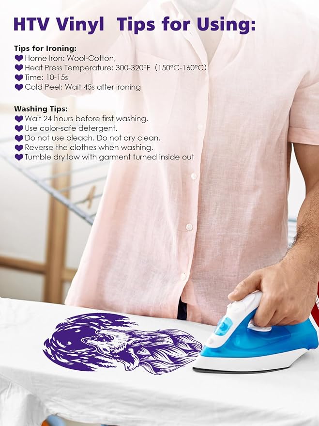 HTV Purple Heat Transfer Vinyl Bundle : 12" x 10" 16 Pack Heat Transfer Vinyl - Image 3