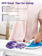 HTV Purple Heat Transfer Vinyl Bundle : 12" x 10" 16 Pack Heat Transfer Vinyl - Image 3