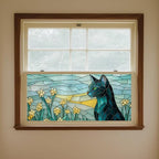 IVN Stained Glass Window Film 39.3x17.7 inch Cat and Daffodils Window Privacy - Image 4