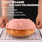 Sakolla 3 Pack Flower Shape Silicone Cake Molds, Large Round Silicone Molds - Image 4