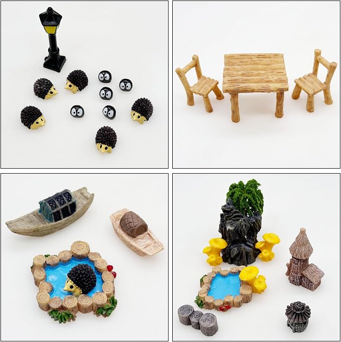 Cayway Outdoor Fairy Garden Miniatures Mini Zen Garden Accessories, Artificial - Image 8