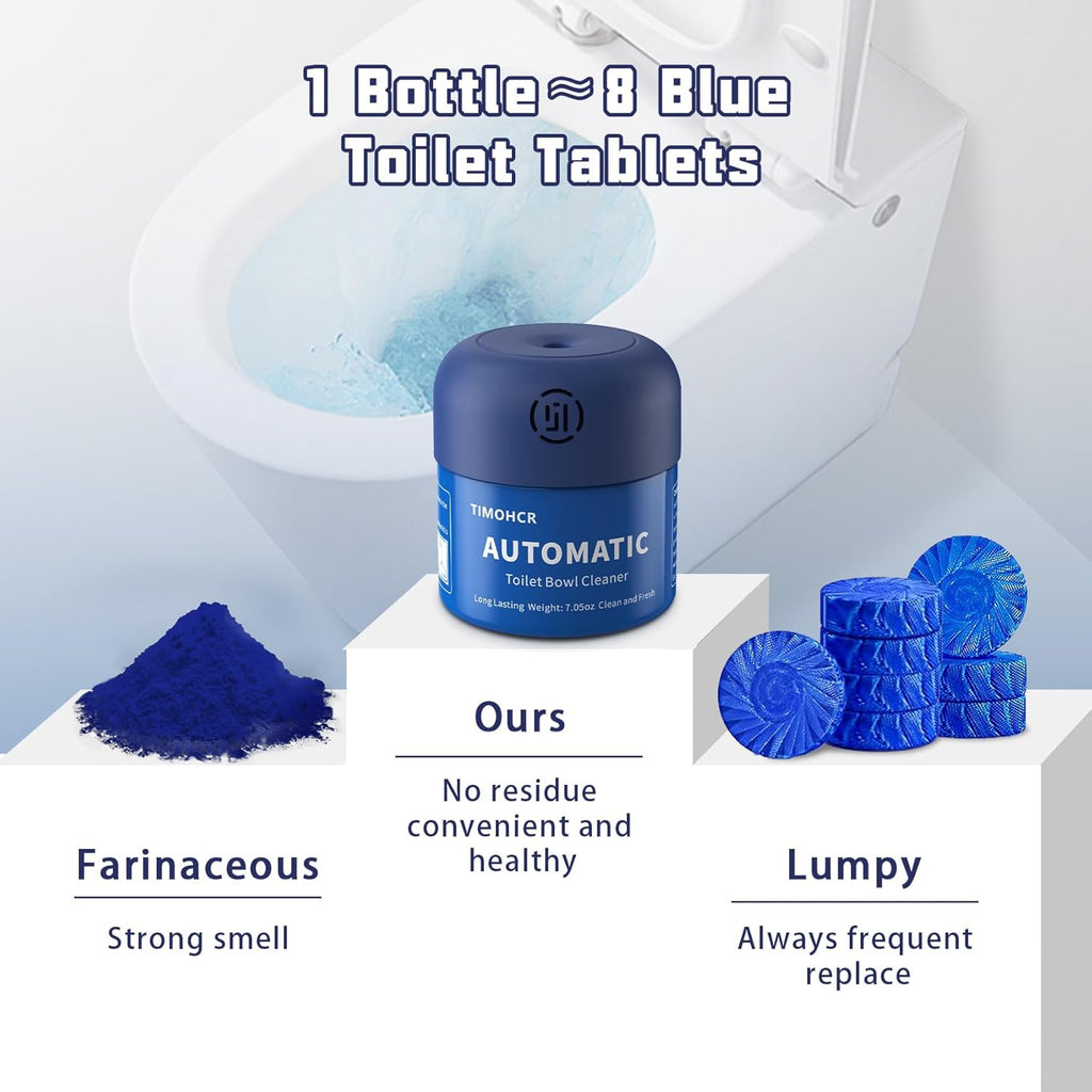 Toilet Bowl Cleaner, Automatic Long Lasting Continuous Toilet Bowl Cleaners, Bathroom Cleaner Prevent Stain Build Up Deep Clean,3 Bottles Septic Safe Toilet Bowl Tablets in Bottle Light Lemon Scent